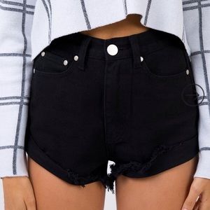 Princess Polly Black Denim Shorts